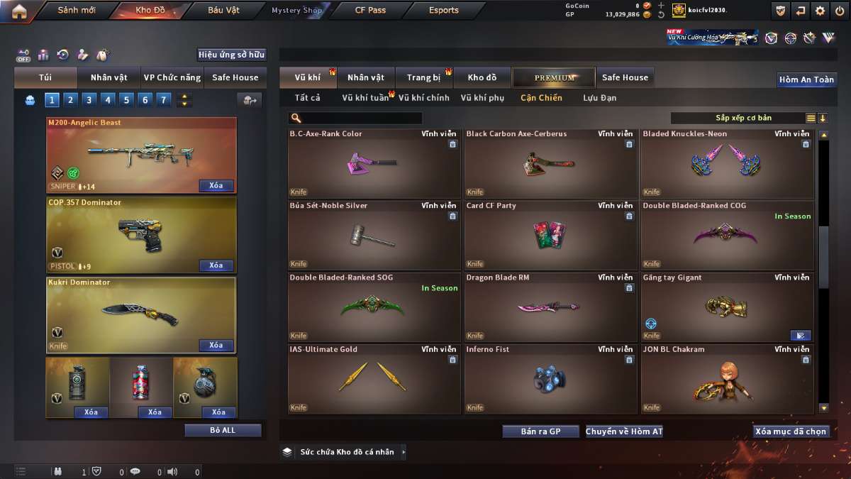 shop acc cf uy tin gia re